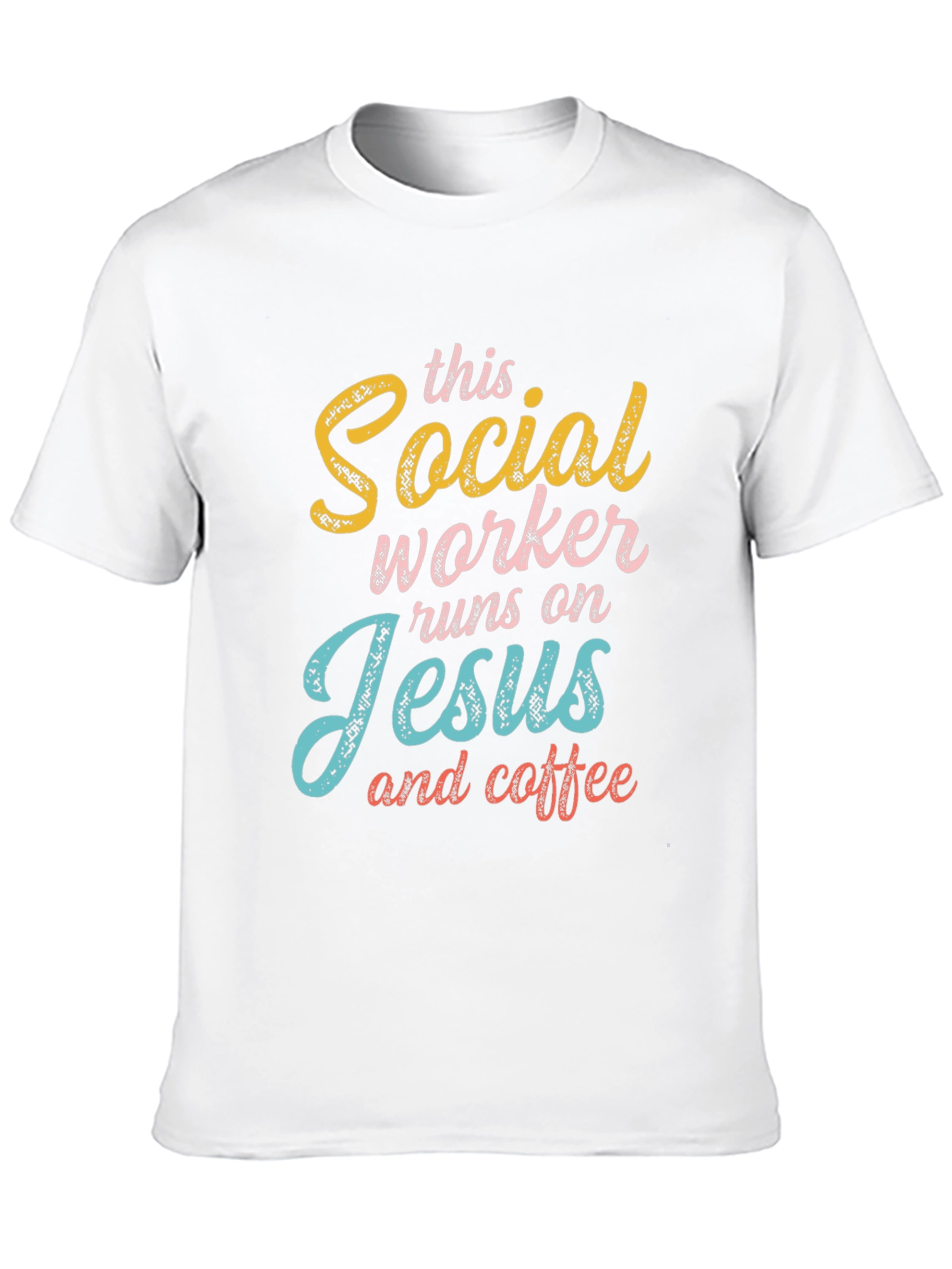 Social Worker Jesus & Coffee Graphic T-Shirt