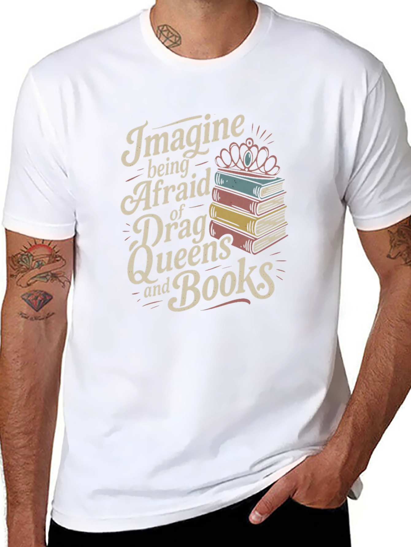 Imagine Drag Queens and Books T-Shirt