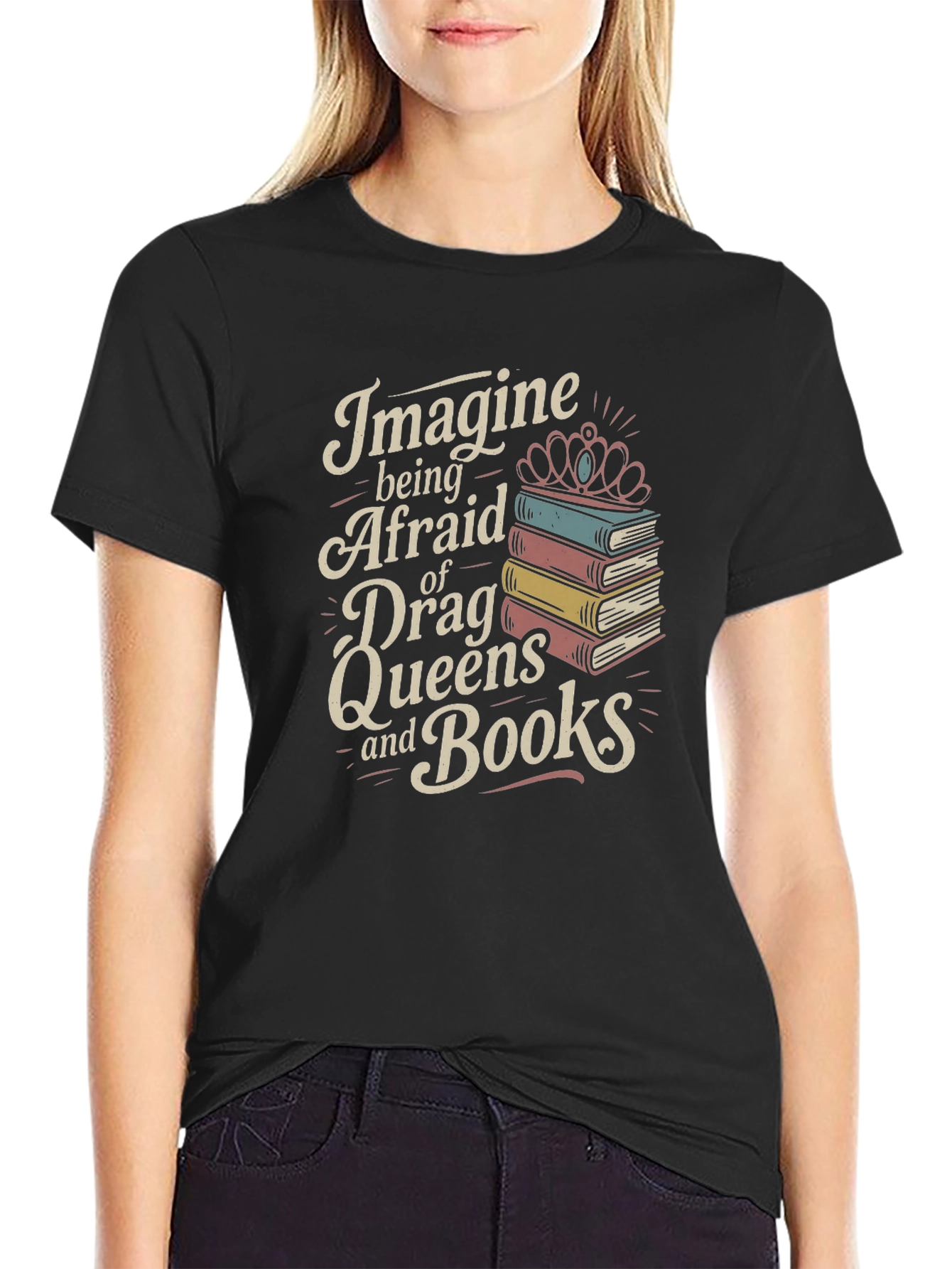 Imagine Drag Queens and Books T-Shirt