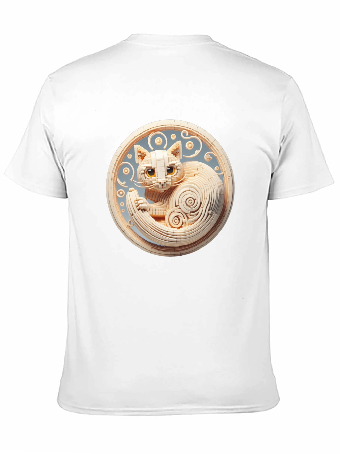 Black T-Shirt with 3D Cat Design