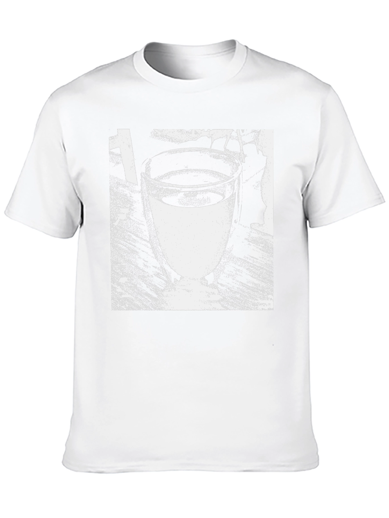 Black Graphic Tee - Glass of Water Design