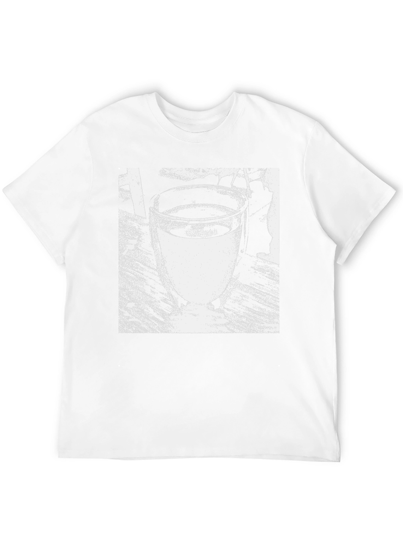 Black Graphic Tee - Glass of Water Design