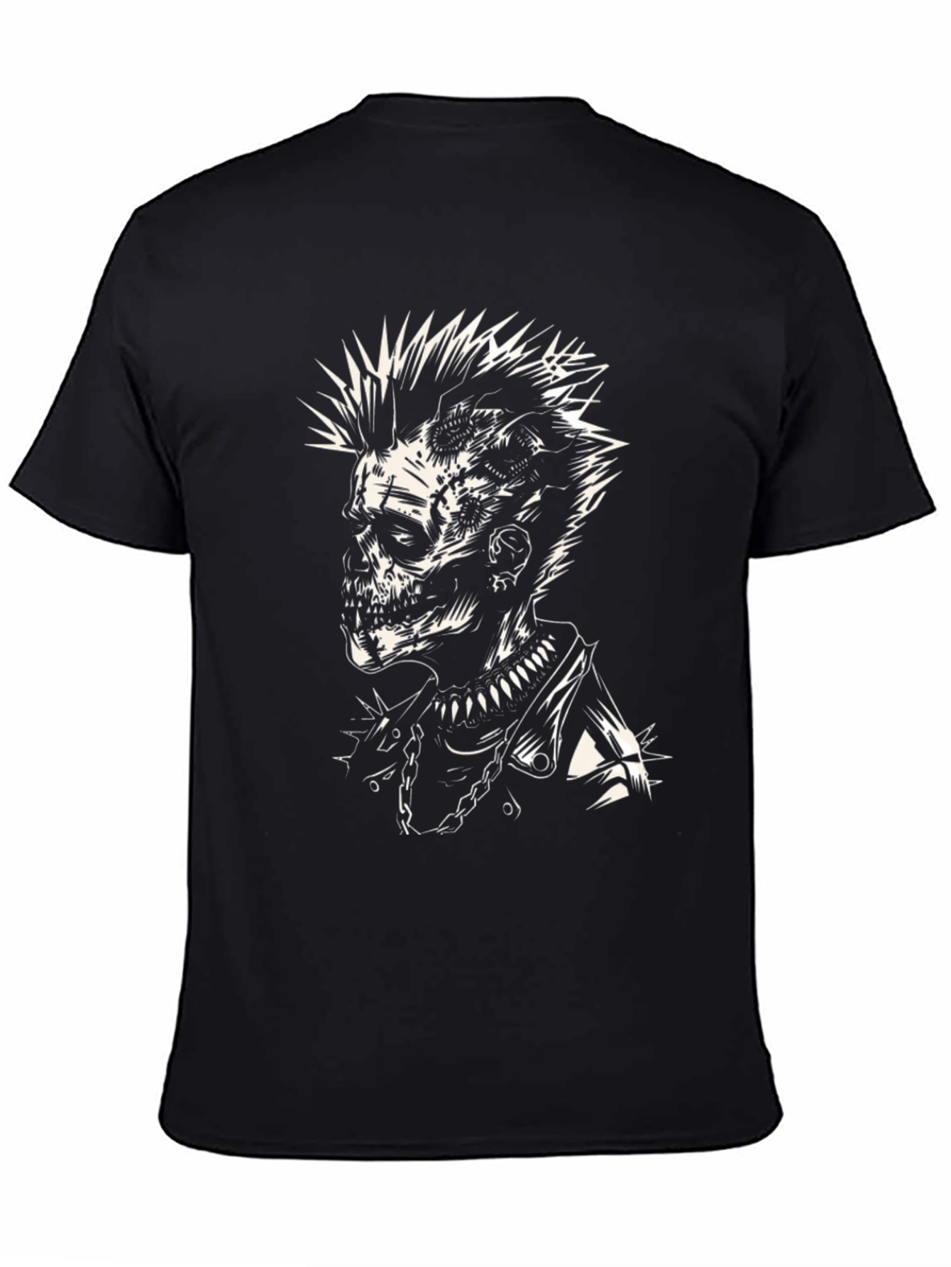 Punk Zombie Graphic T-Shirt - Black Cotton Tee
