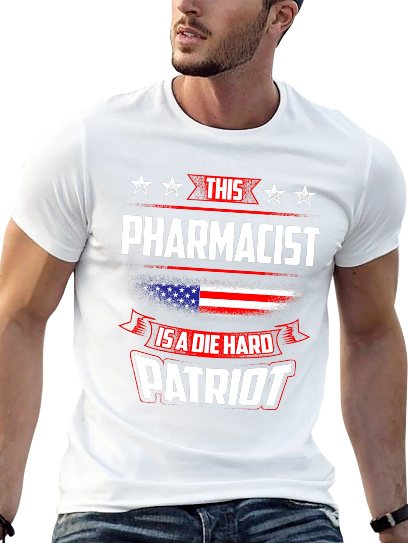 Patriotic Pharmacist T-Shirt - Die Hard Patriot Design