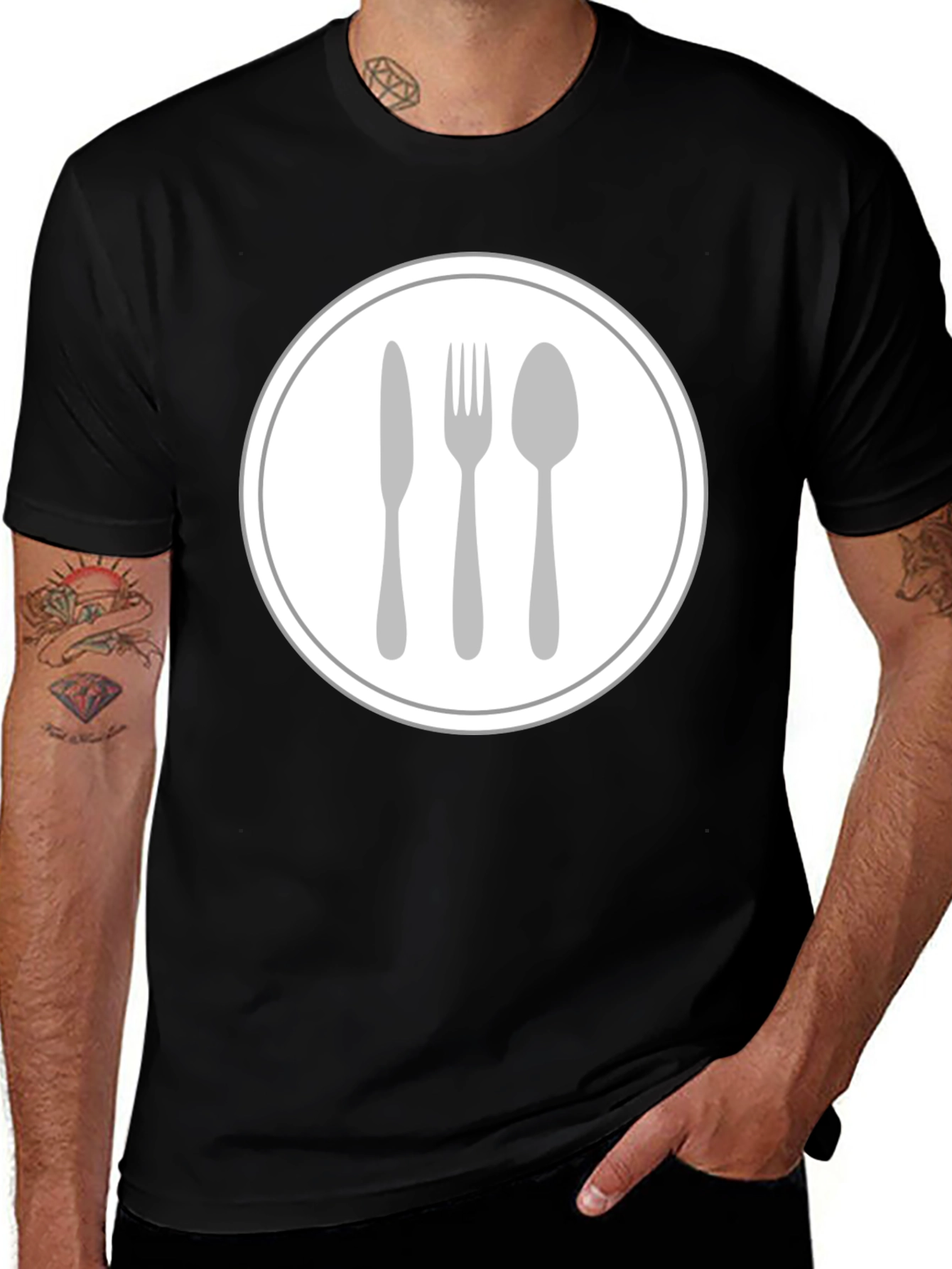 Culinary Cutlery T-Shirt - Round Graphic Tee