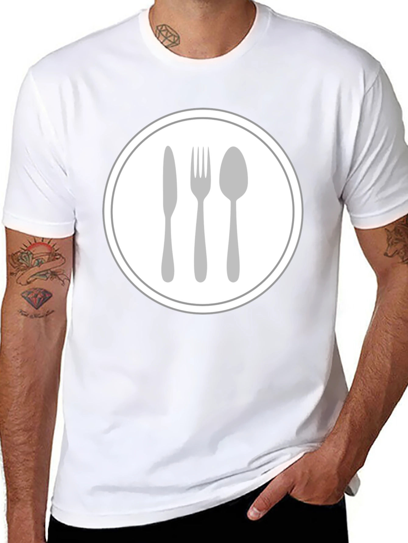 Culinary Cutlery T-Shirt - Round Graphic Tee