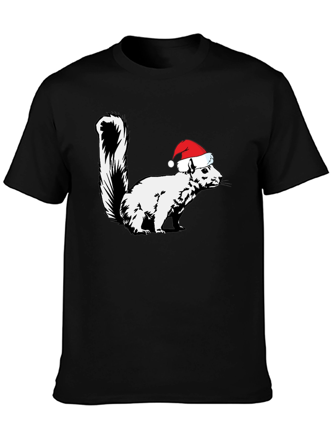 Squirrel Santa Hat Graphic Tee