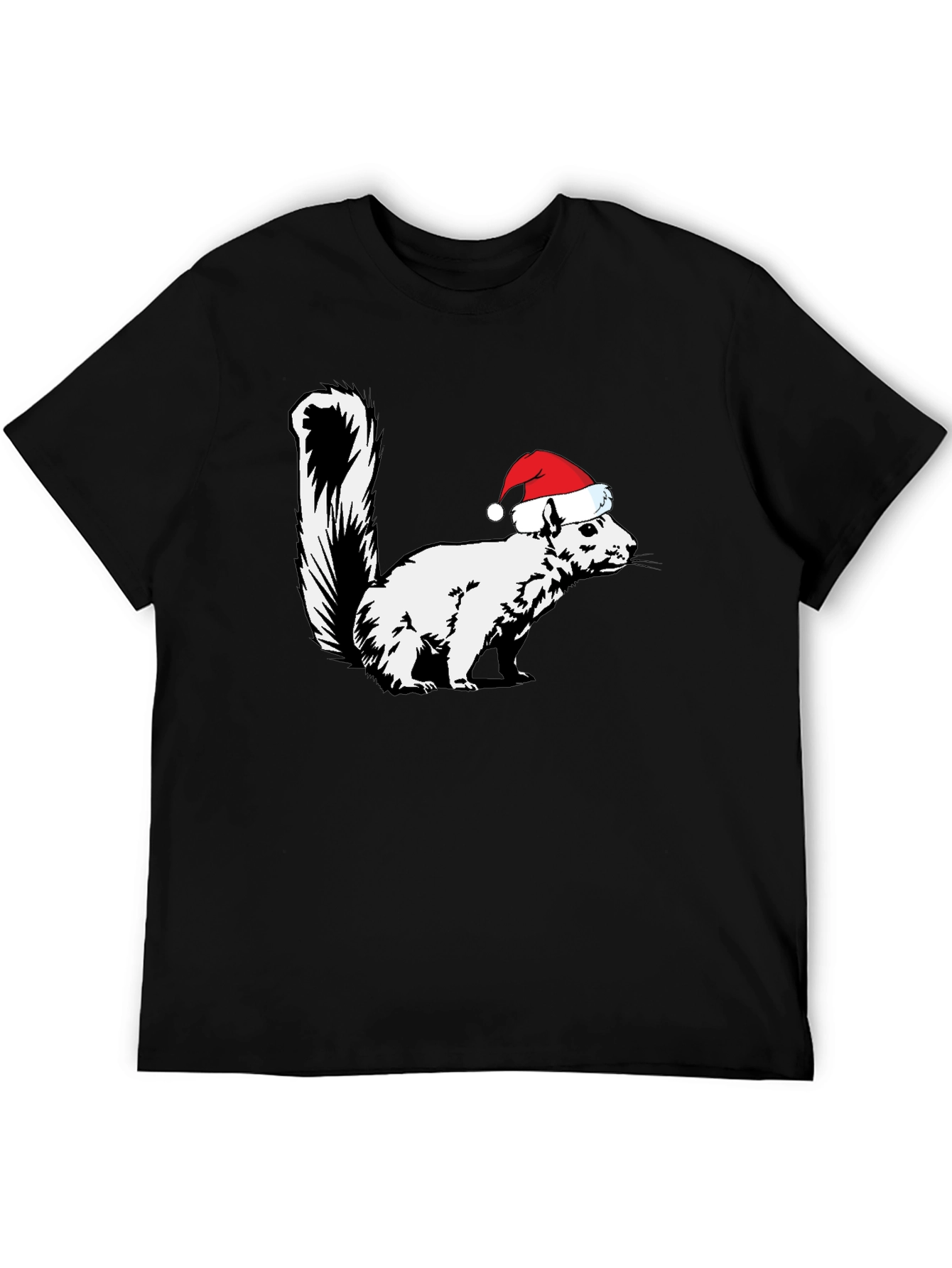 Squirrel Santa Hat Graphic Tee