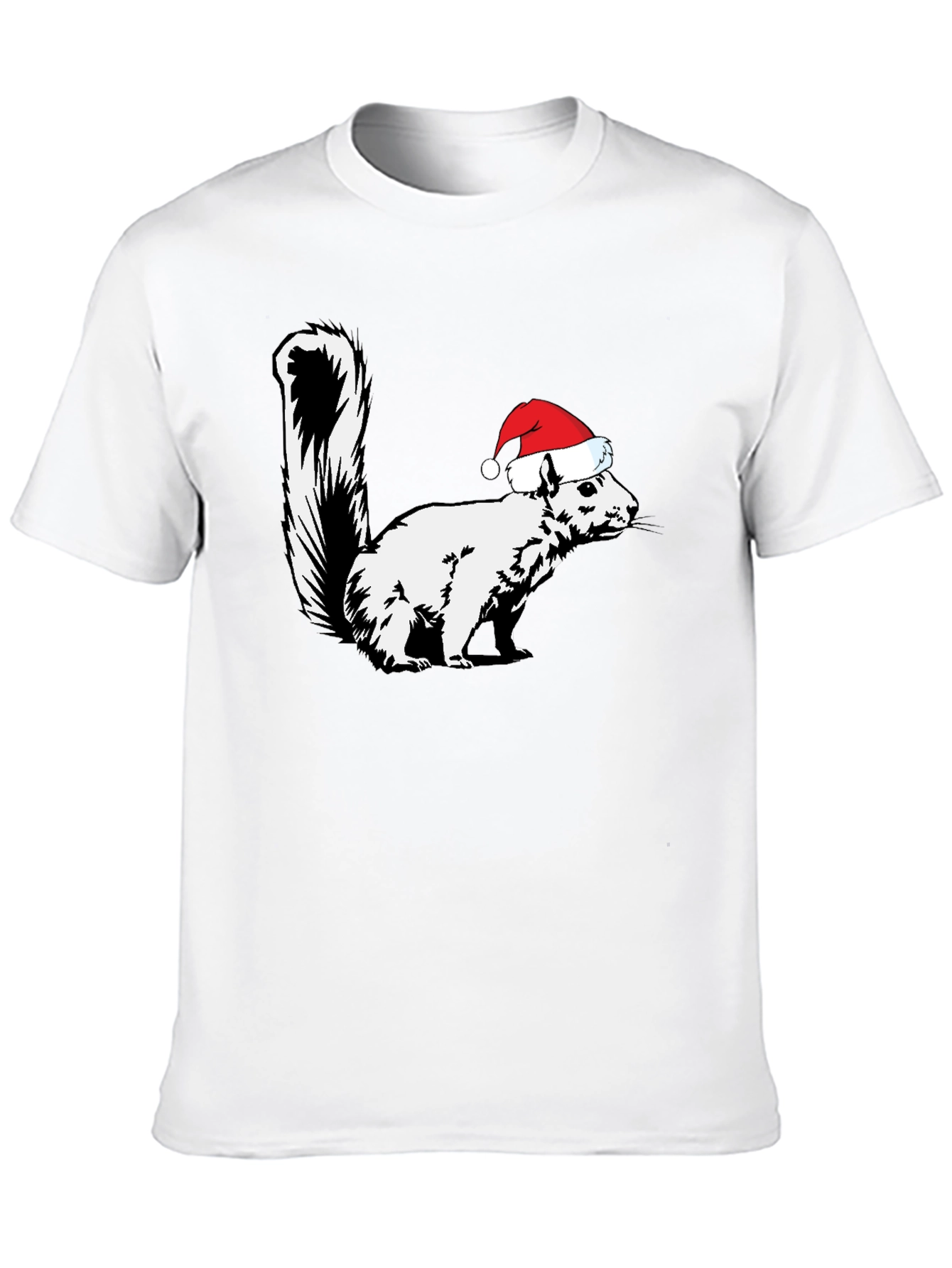 Squirrel Santa Hat Graphic Tee