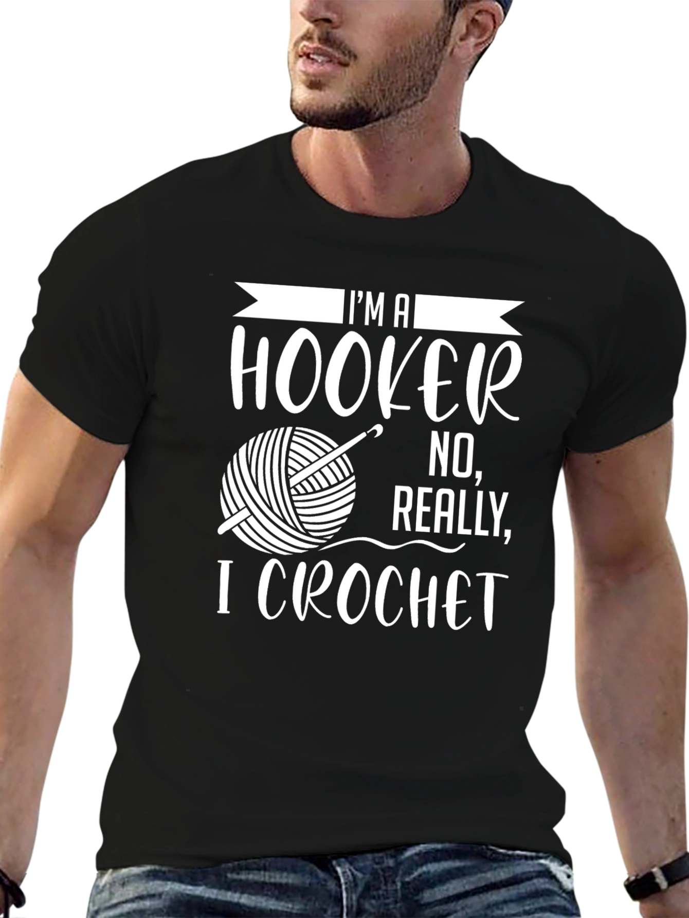 Im a Hooker I Crochet Novelty Graphic T-Shirt