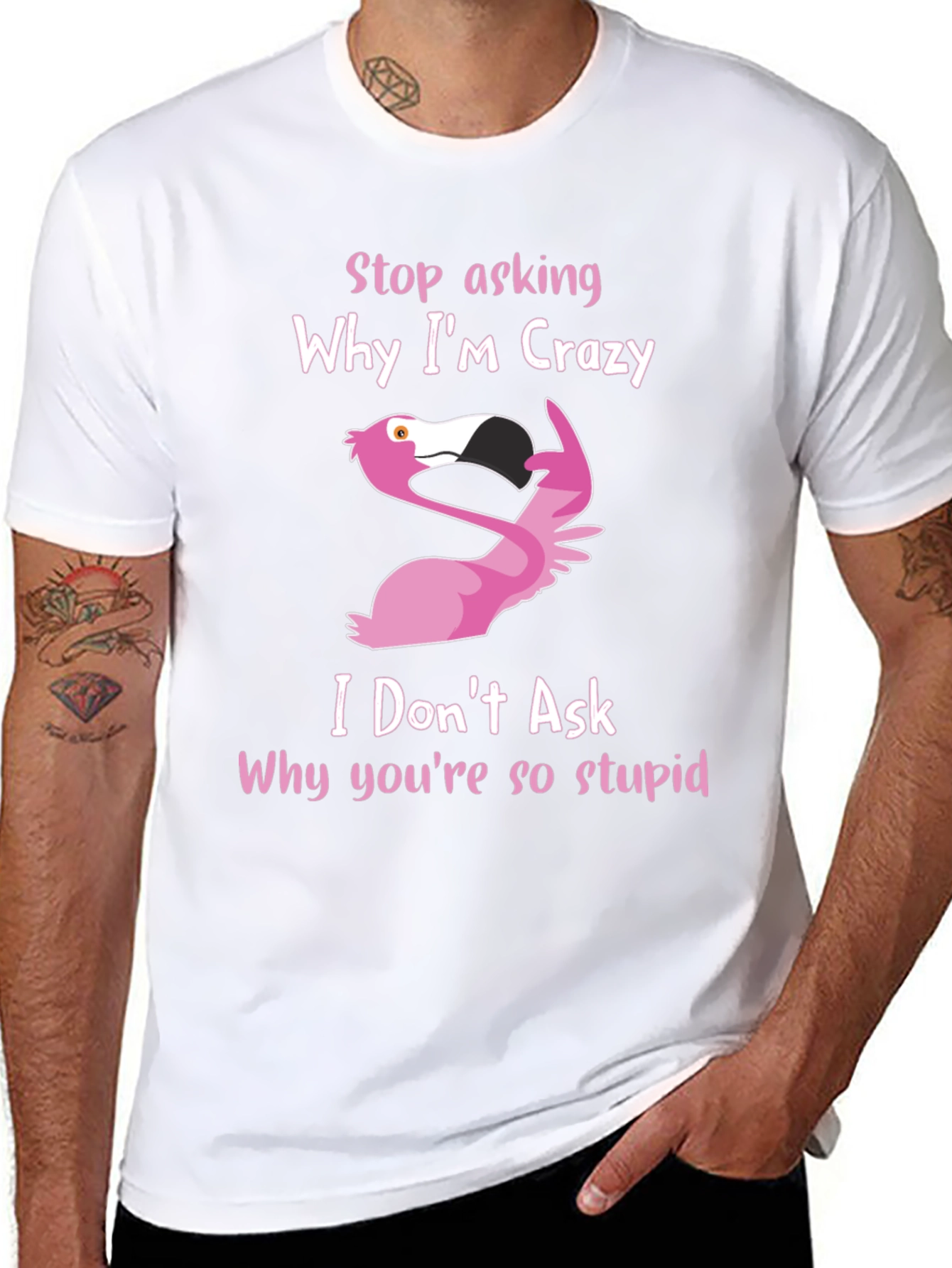 Crazy Flamingo Graphic T-Shirt