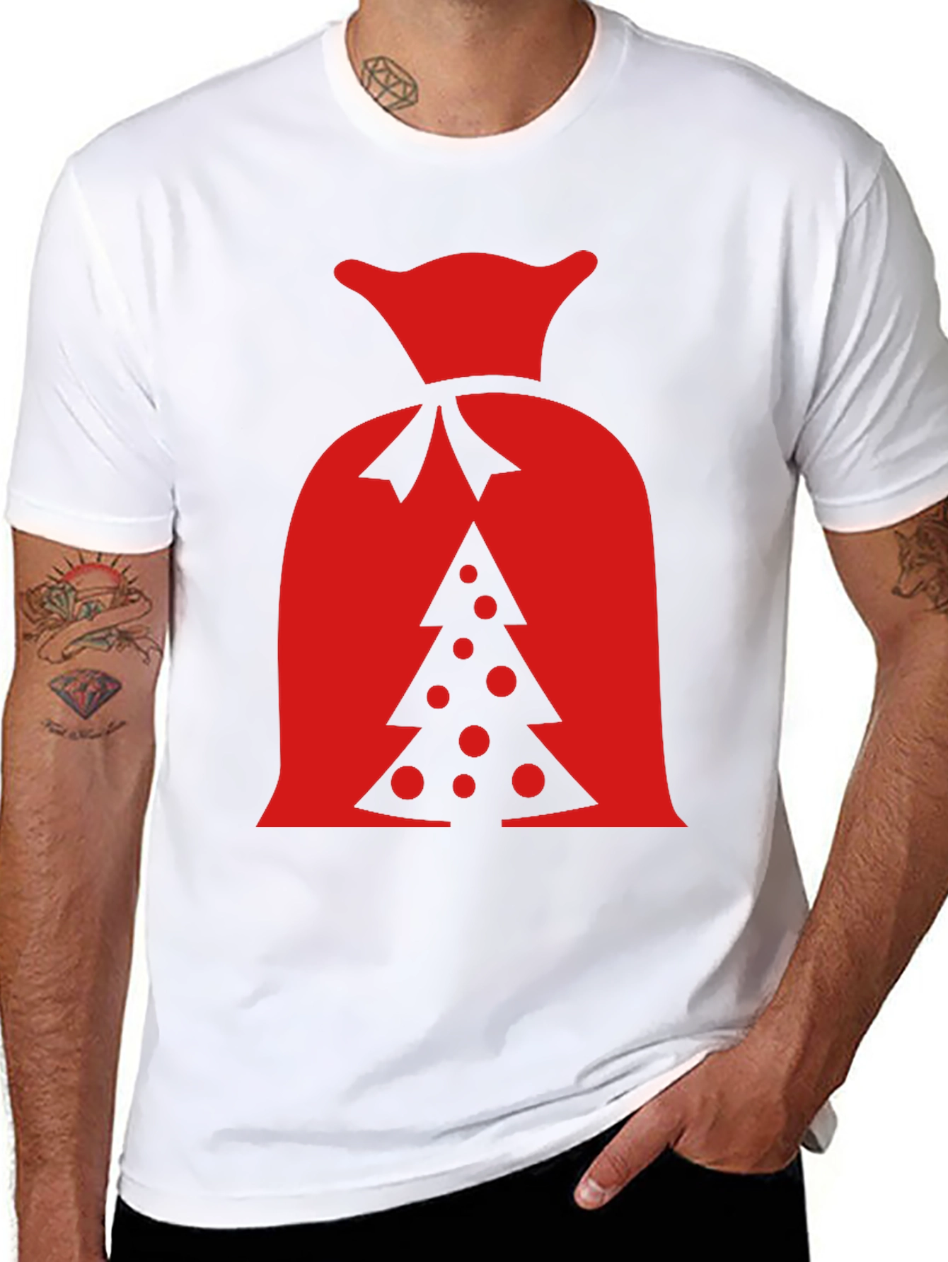 Festive Christmas Tree Sack Graphic Tee
