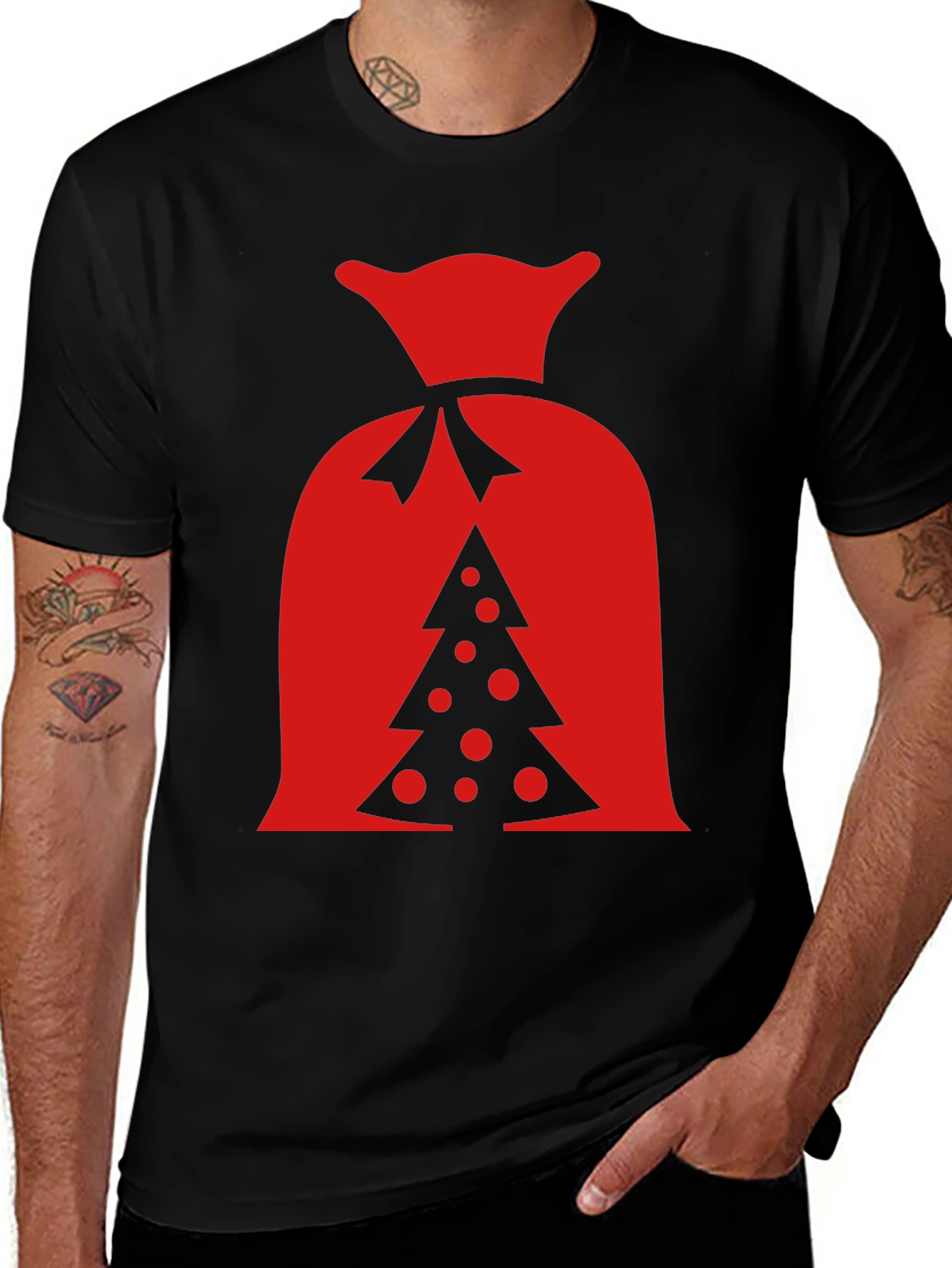 Festive Christmas Tree Sack Graphic Tee