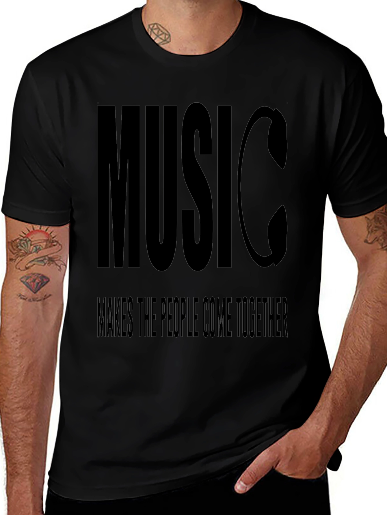 Music Unites Graphic Tee - Black T-Shirt
