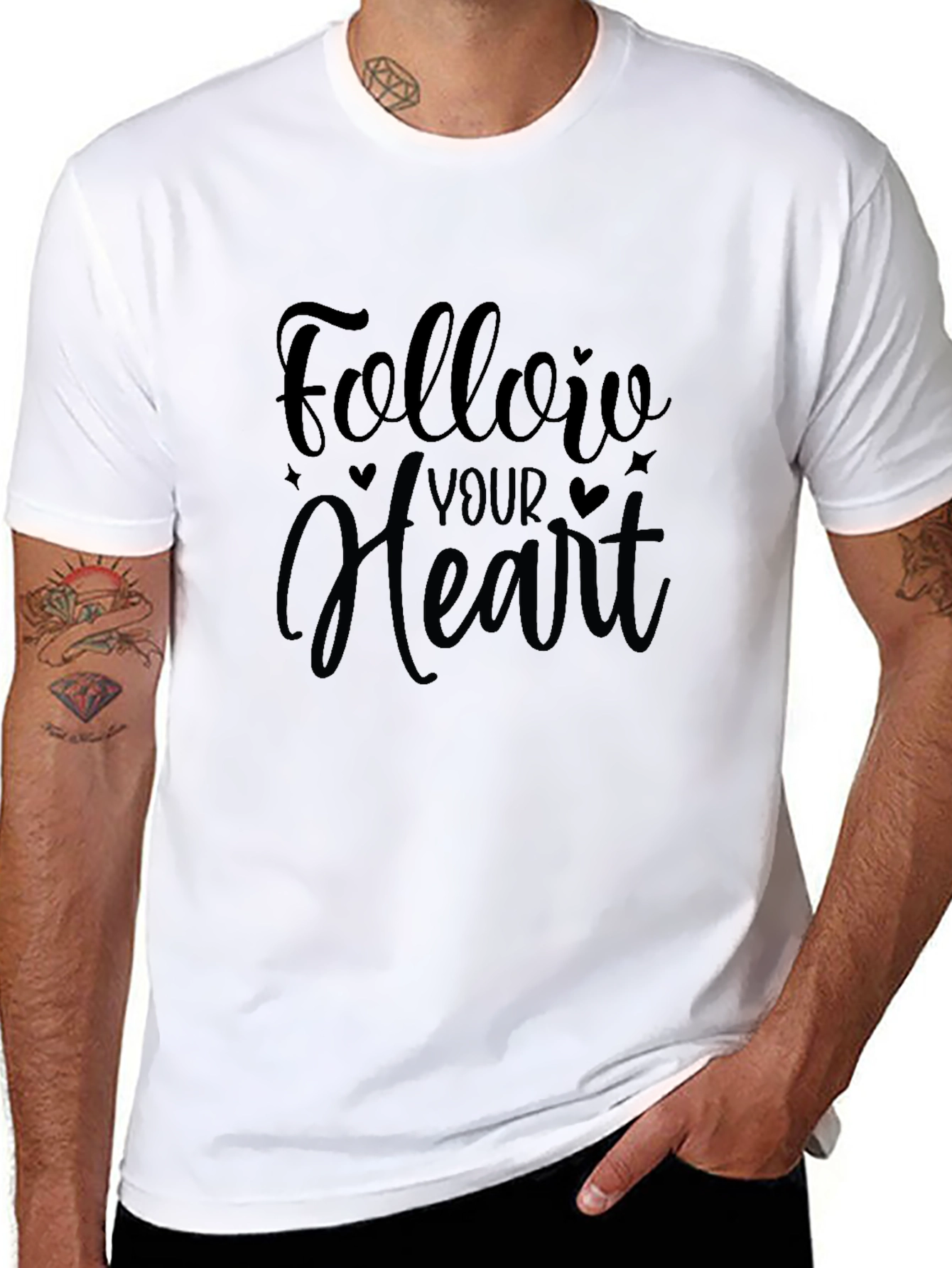 Follow Your Heart Black Graphic Tee
