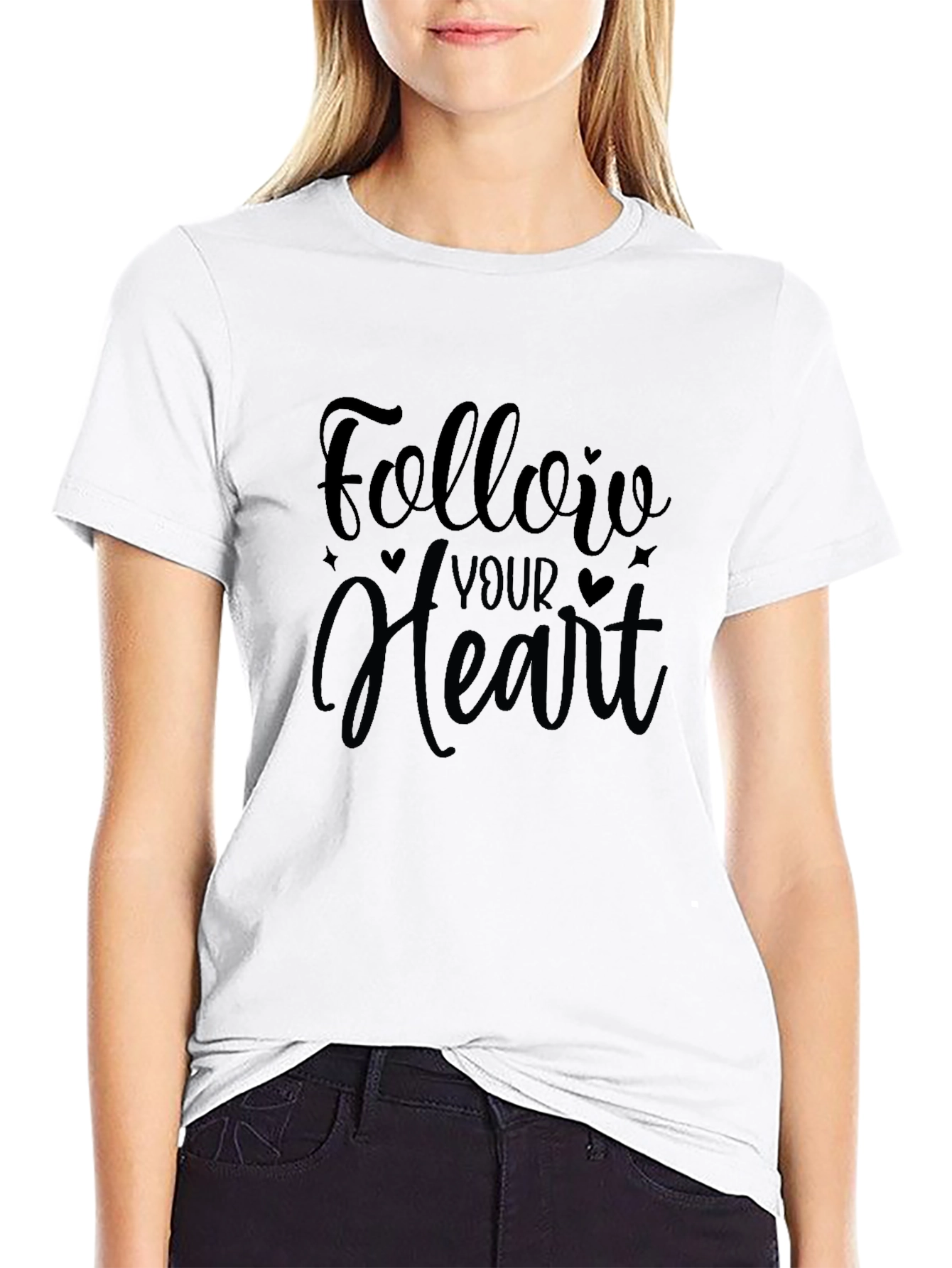 Follow Your Heart Black Graphic Tee