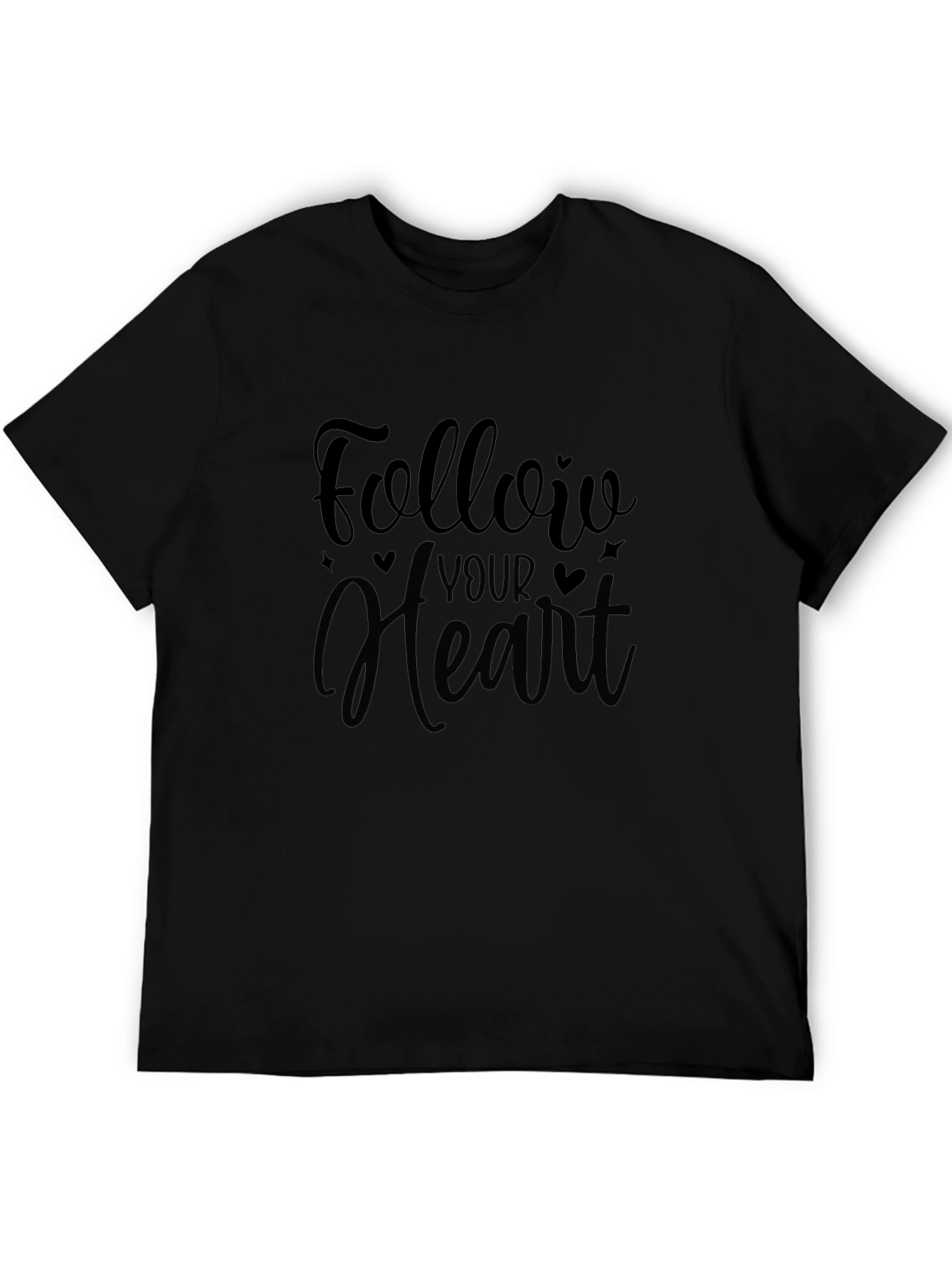 Follow Your Heart Black Graphic Tee