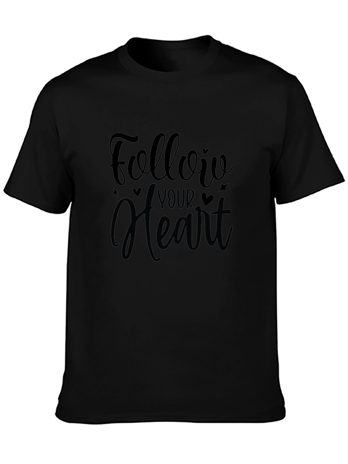 Follow Your Heart Black Graphic Tee