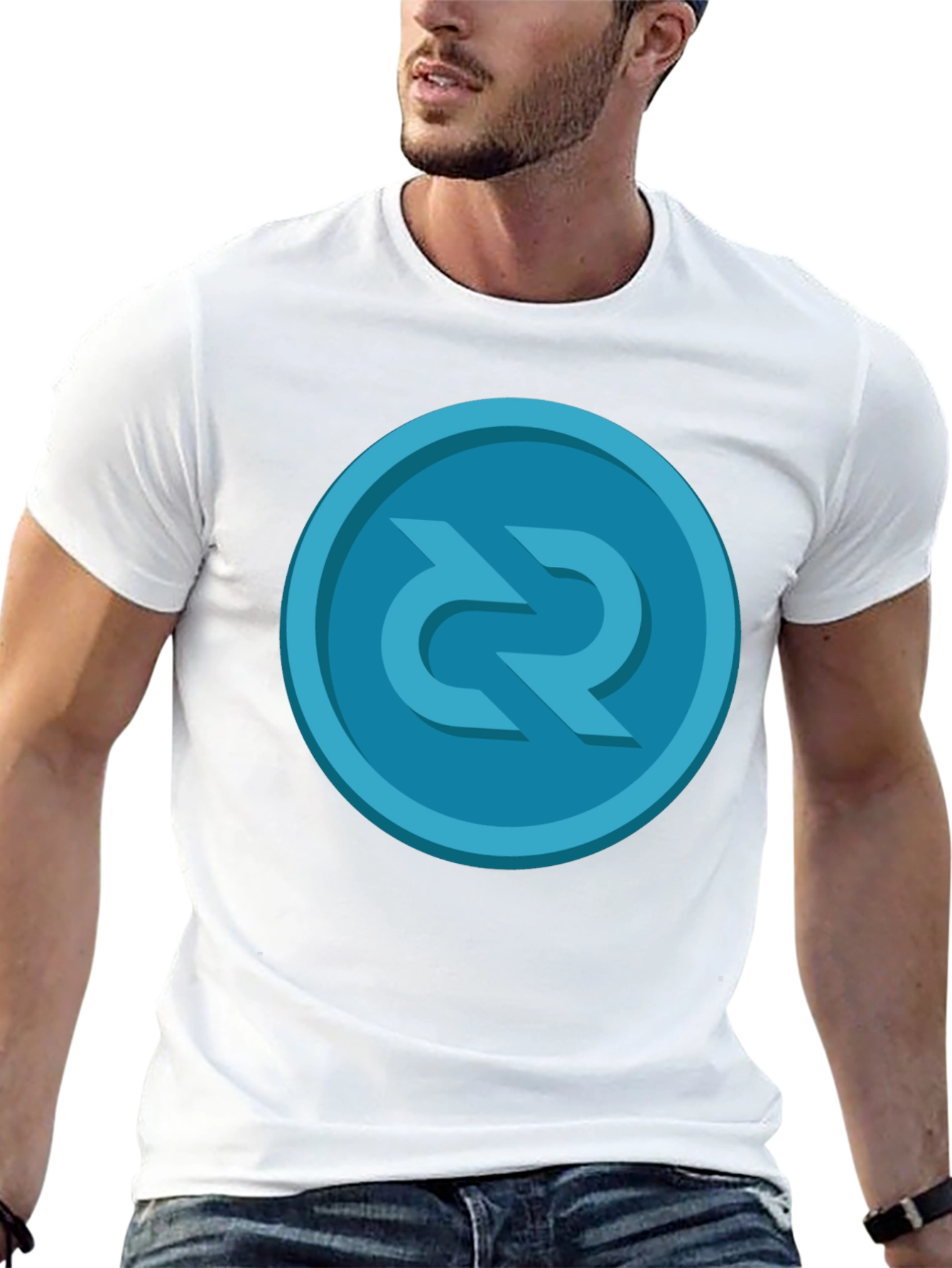 Stylish Black T-Shirt with Unique Round Graphic Design
