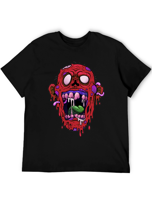 Zombie Head Graphic Black T-Shirt
