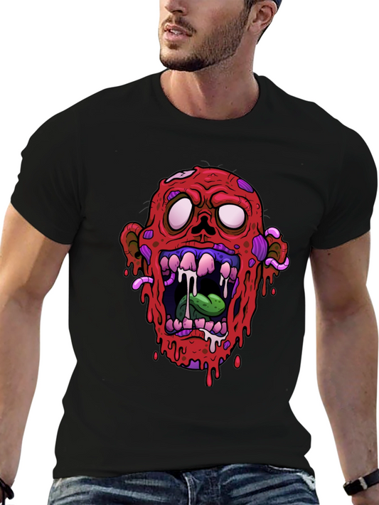 Zombie Head Graphic Black T-Shirt