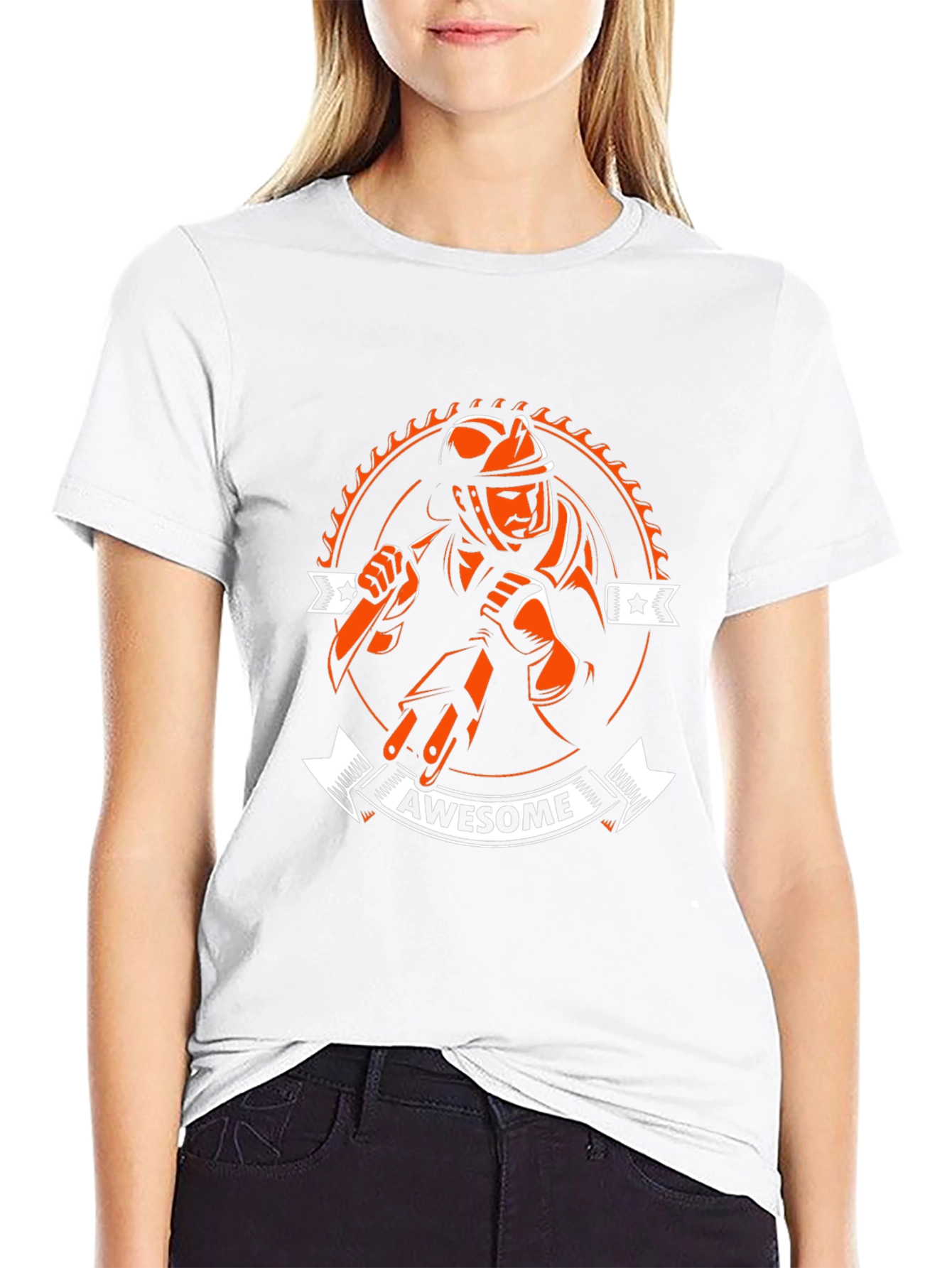 Awesome Firefighter T-Shirt - Black