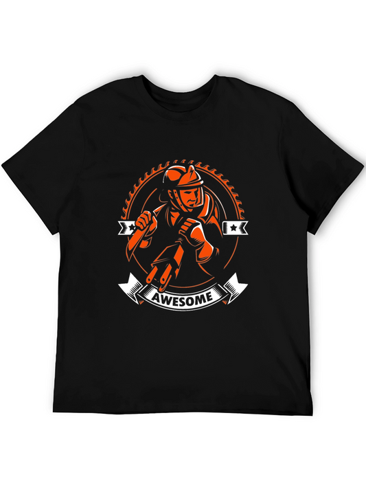 Awesome Firefighter T-Shirt - Black