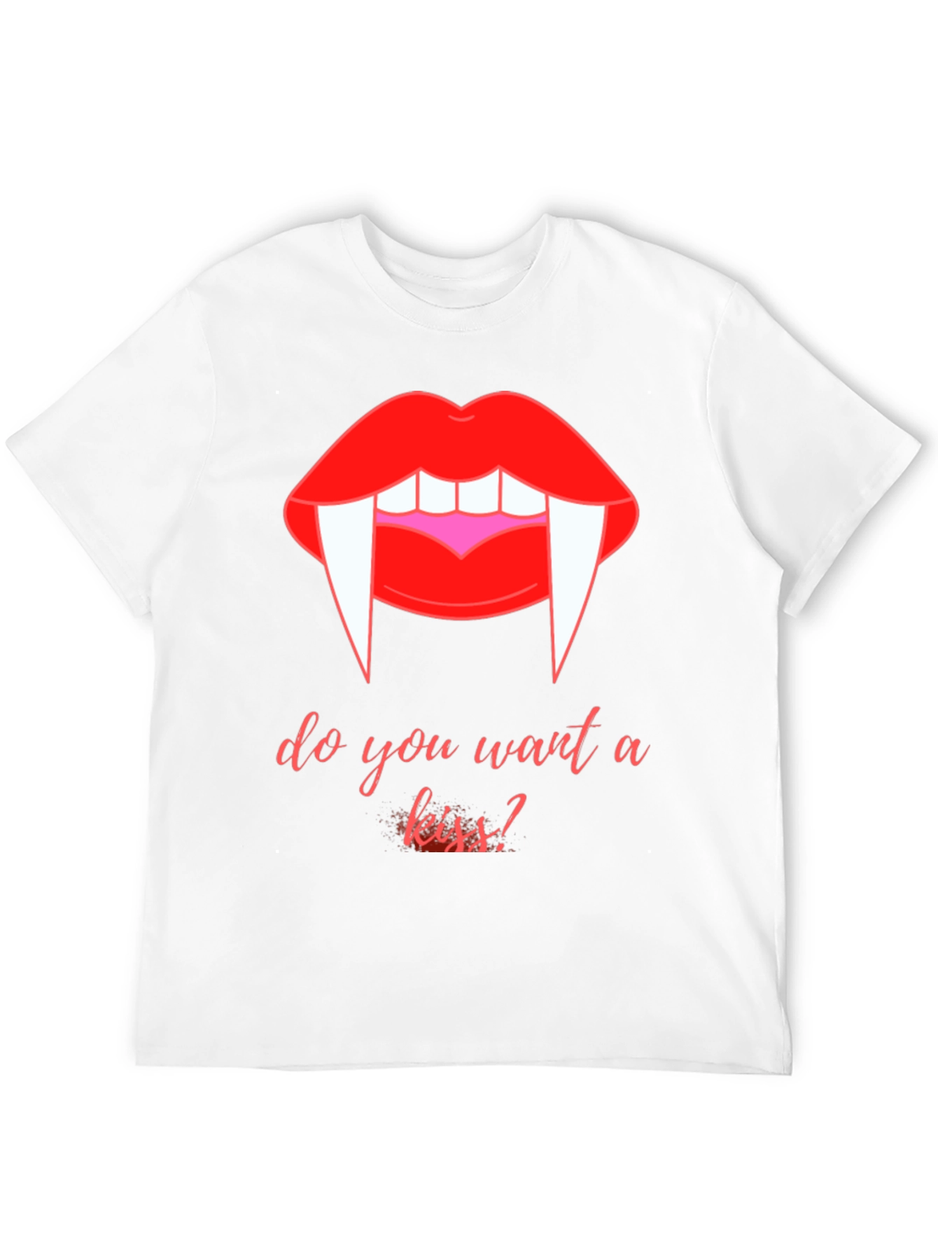 Vampire Kiss Graphic Tee - Halloween Black T-Shirt