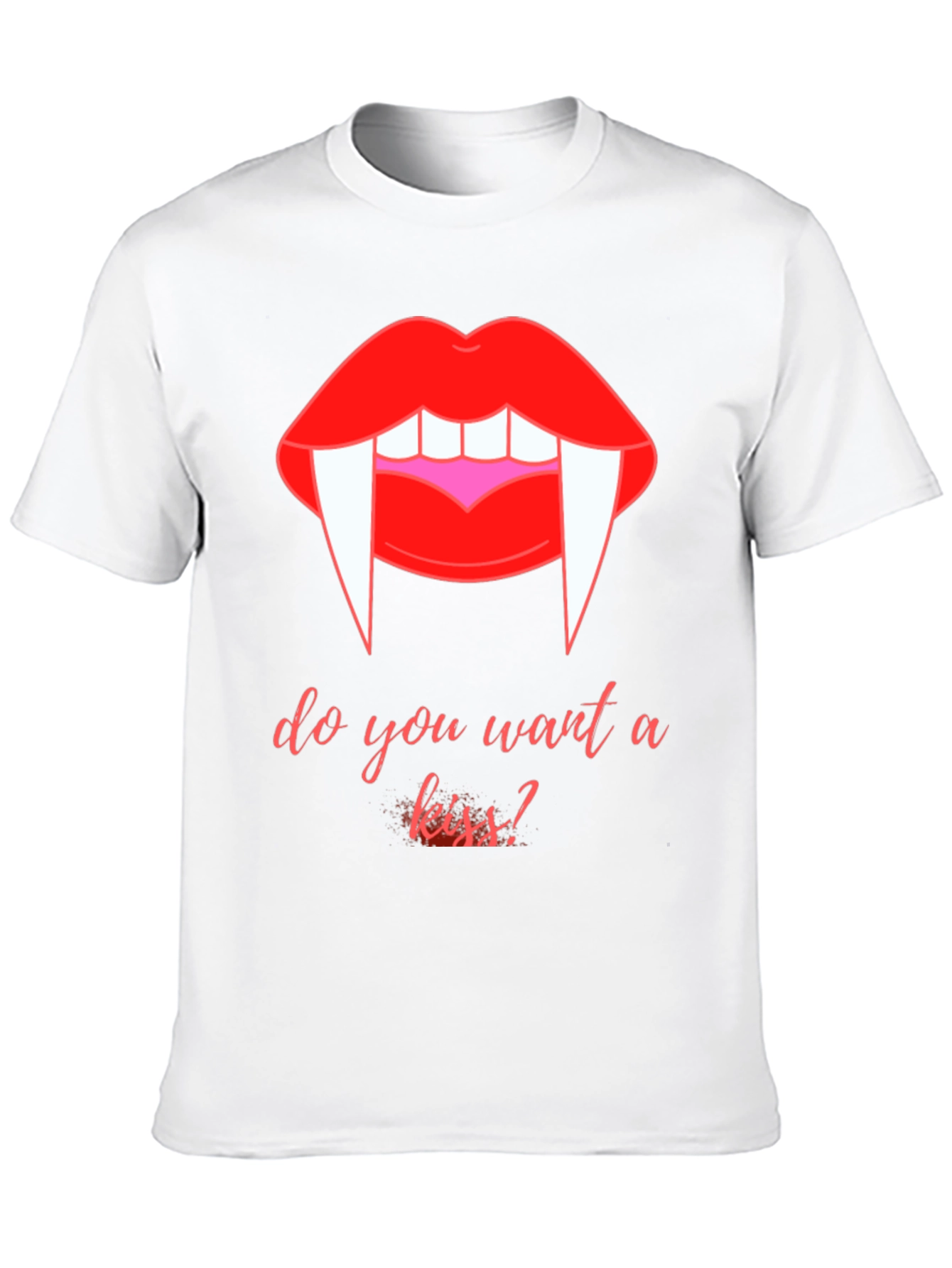 Vampire Kiss Graphic Tee - Halloween Black T-Shirt