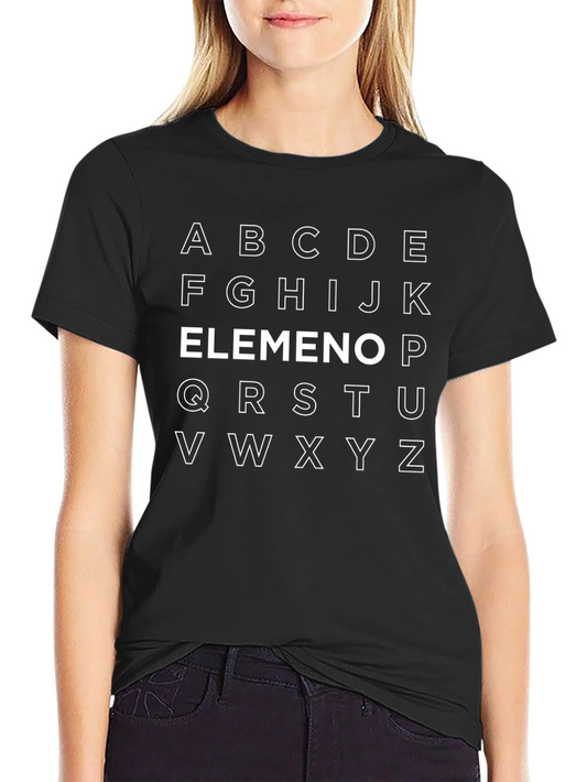 Alphabet Initial Letters Graphic Black T-Shirt