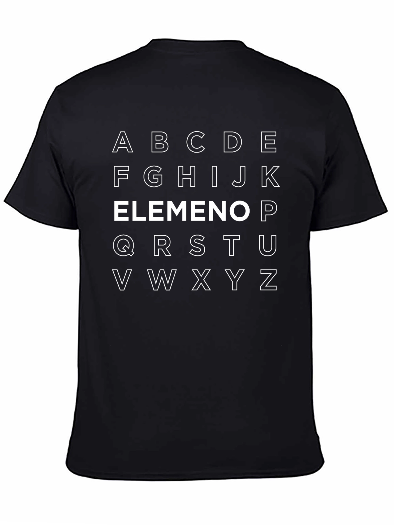 Alphabet Initial Letters Graphic Black T-Shirt