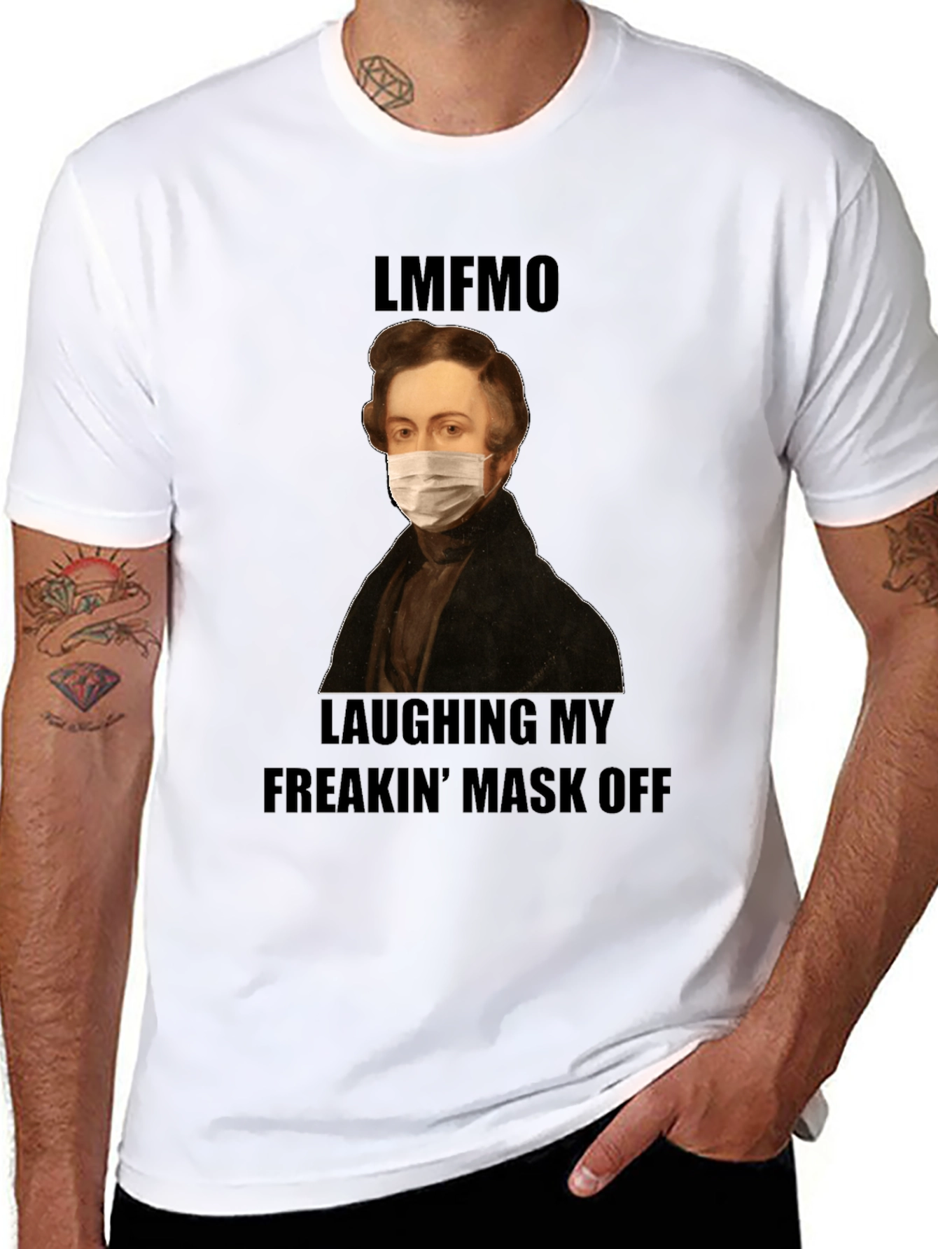 Funny LMFAO Masked Portrait T-Shirt