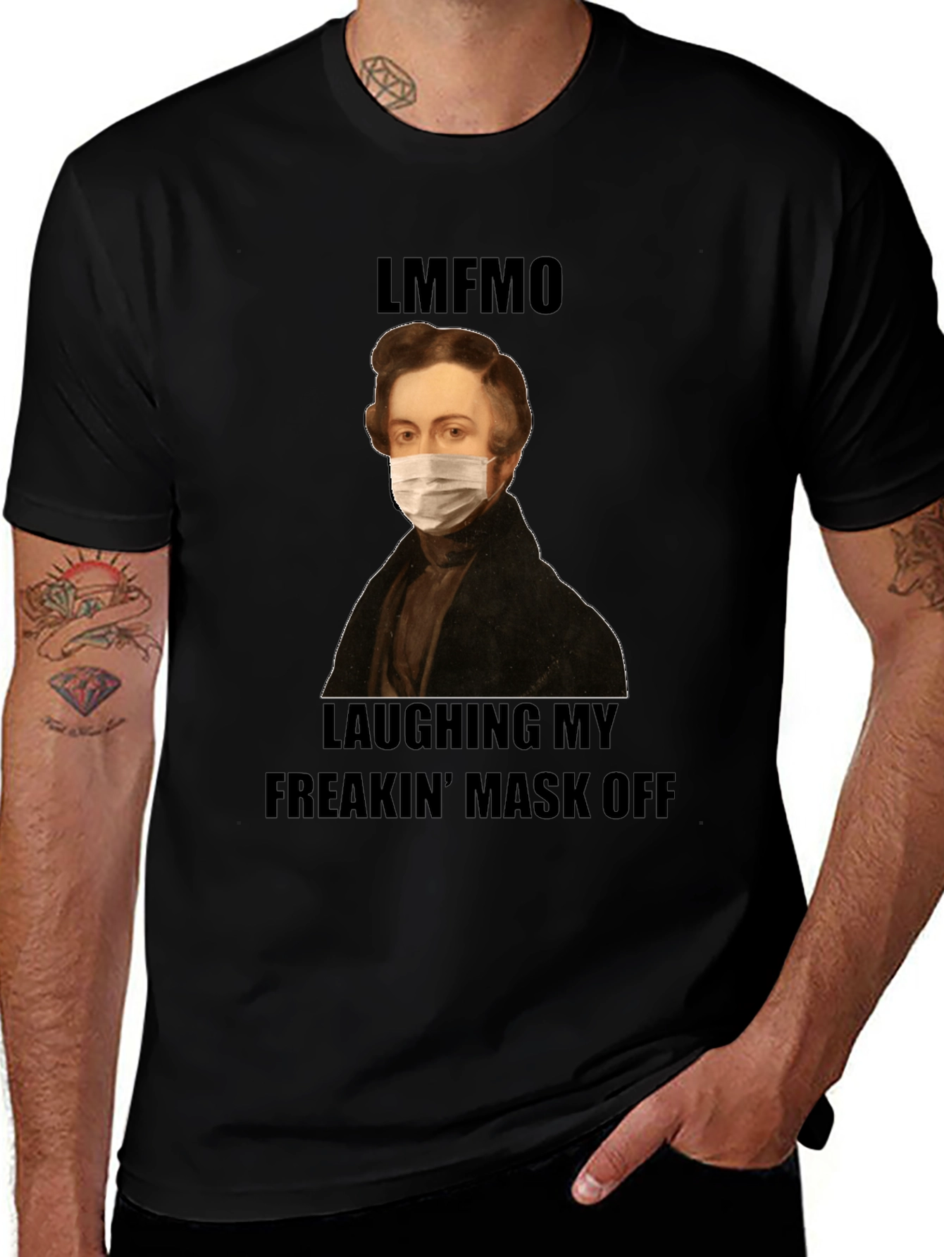 Funny LMFAO Masked Portrait T-Shirt