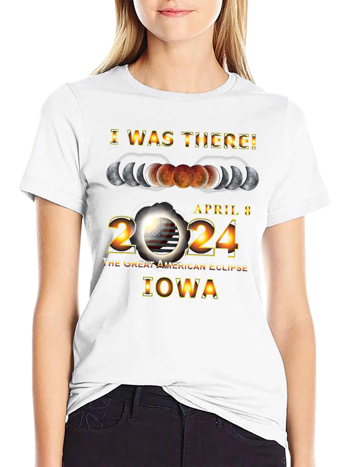 I Was There! Iowa Eclipse 2024 Black T-Shirt