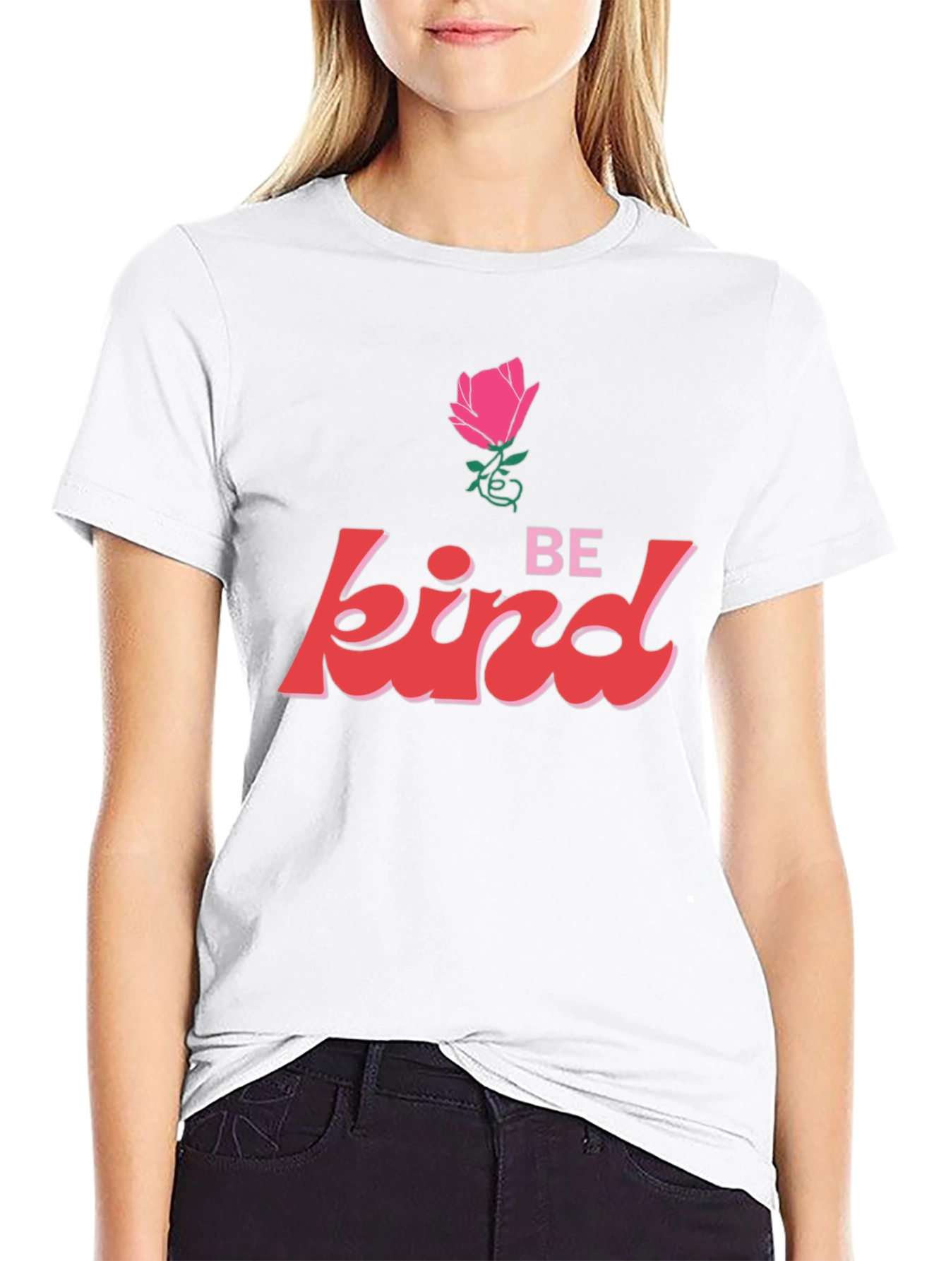 Be Kind Rose Graphic Tee - Unisex Black T-Shirt