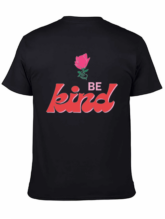 Be Kind Rose Graphic Tee - Unisex Black T-Shirt