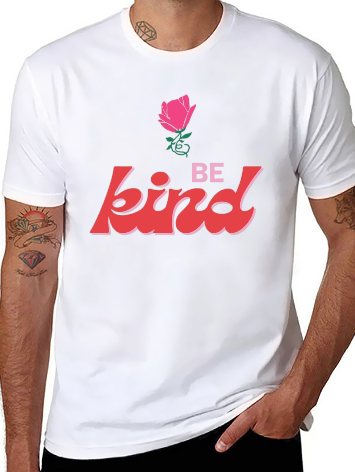 Be Kind Rose Graphic Tee - Unisex Black T-Shirt