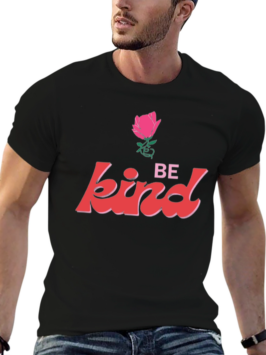 Be Kind Rose Graphic Tee - Unisex Black T-Shirt