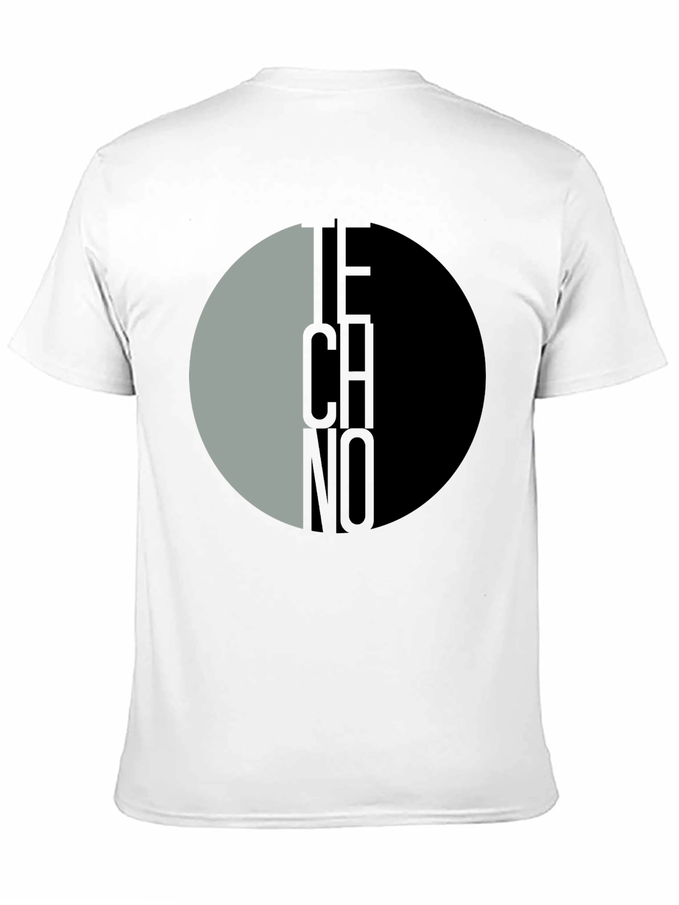Techno Graphic Print Black T-Shirt