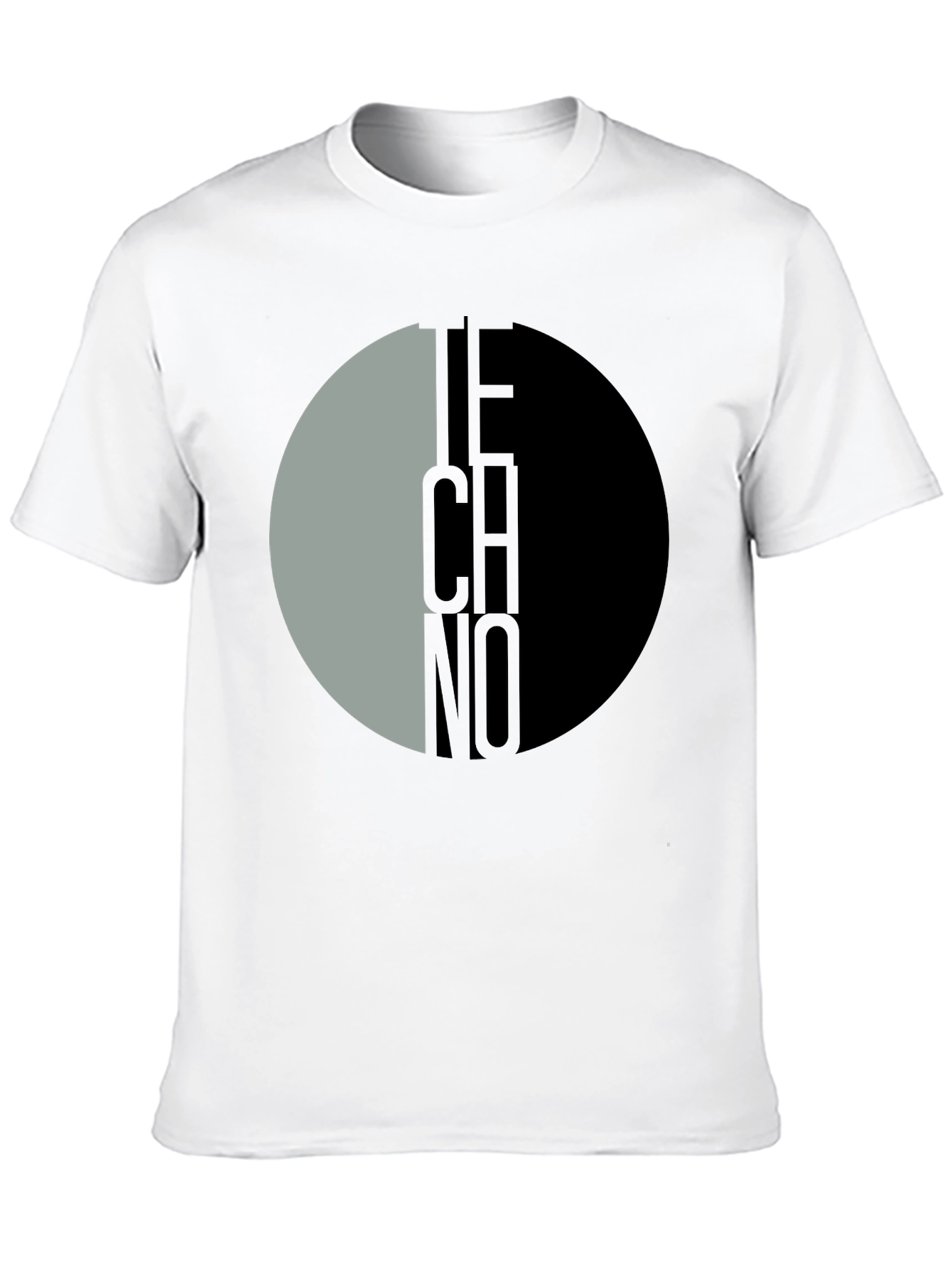Techno Graphic Print Black T-Shirt