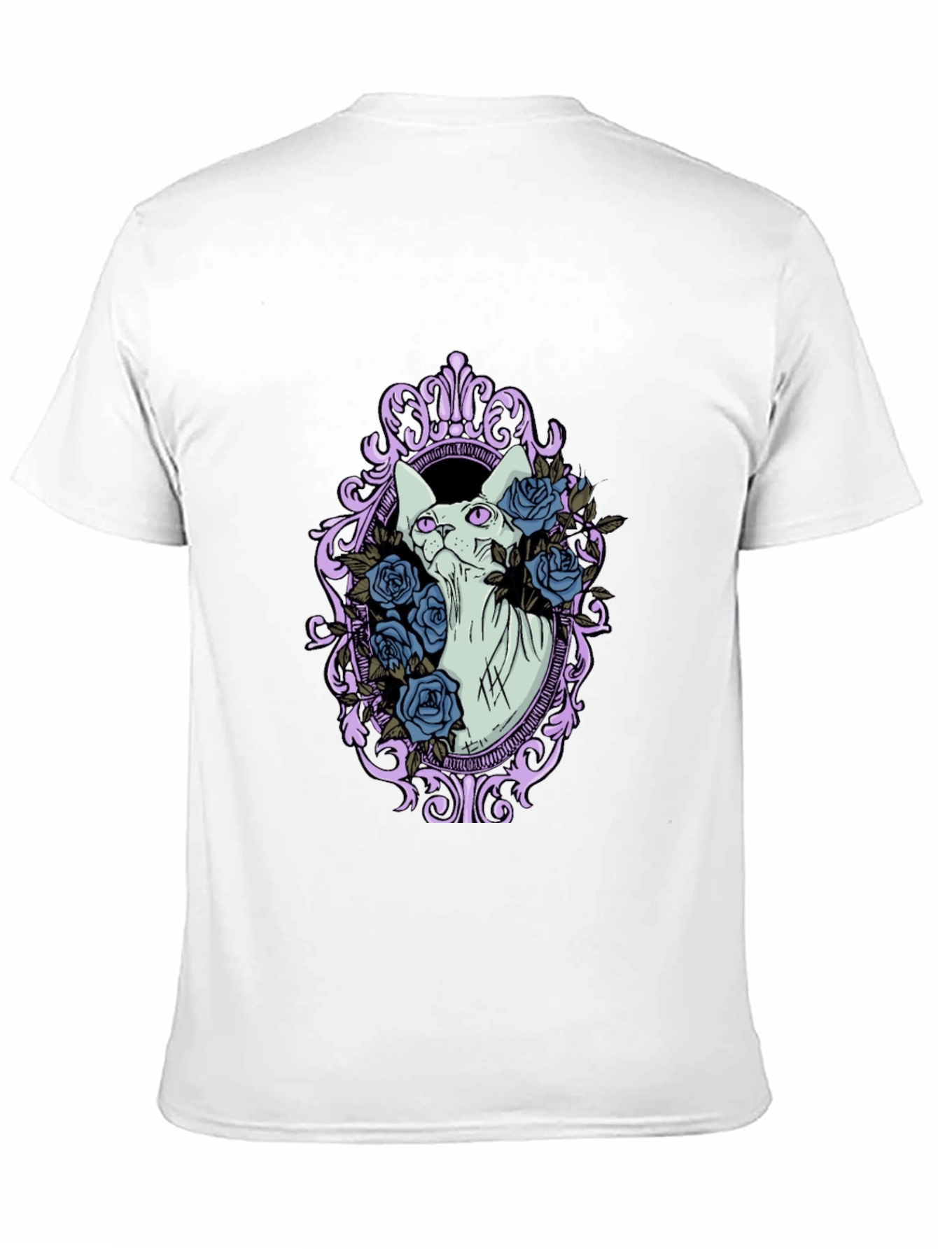 Sphynx Cat Floral Frame Graphic T-Shirt