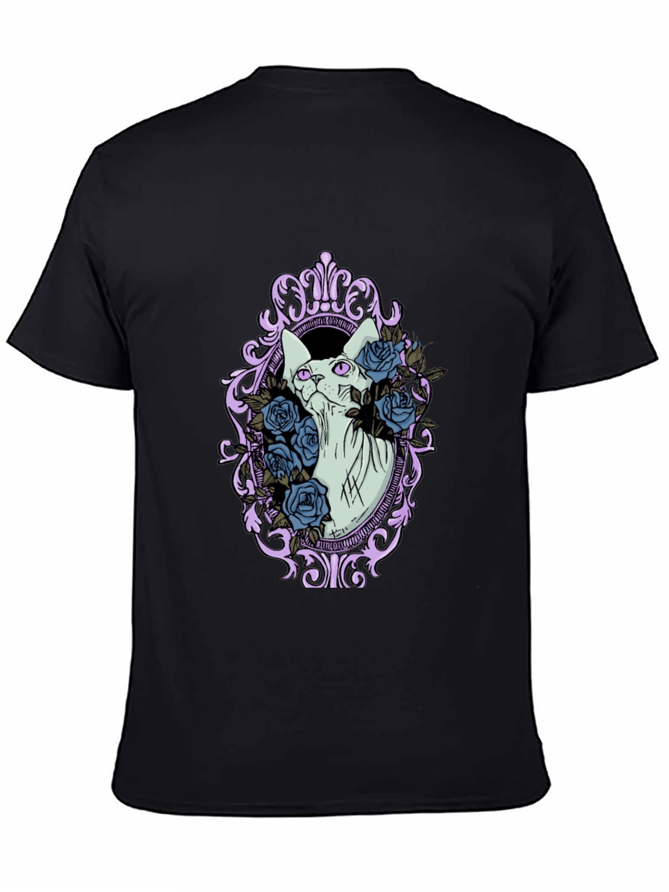 Sphynx Cat Floral Frame Graphic T-Shirt