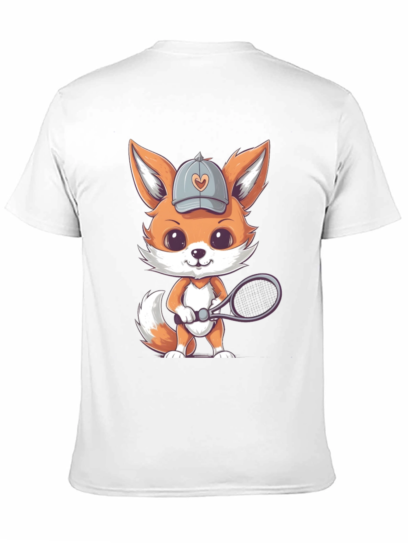 Cute Fox Tennis Player Graphic Tee