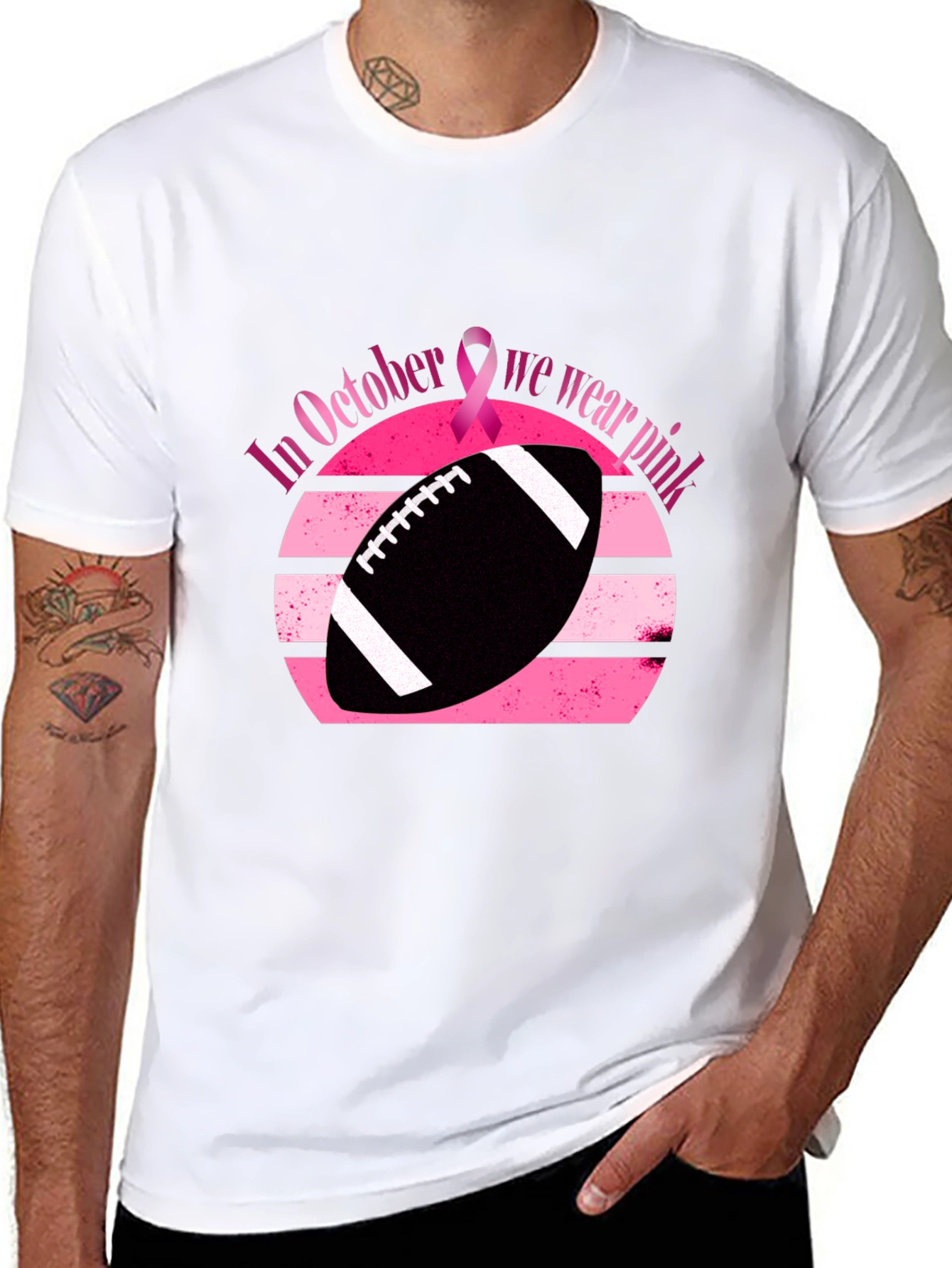 October Breast Cancer Awareness Football T-Shirt