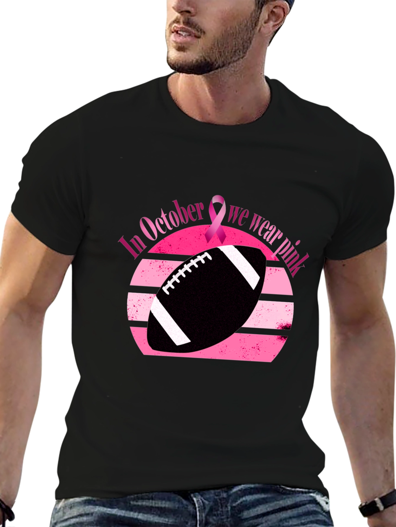 October Breast Cancer Awareness Football T-Shirt