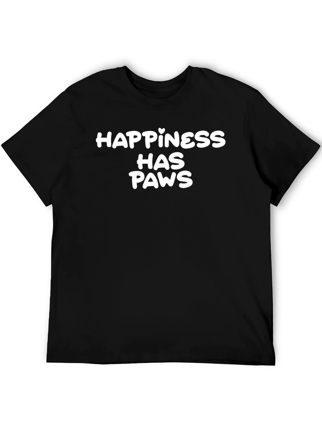 Happiness Has Paws Graphic Tee - Black