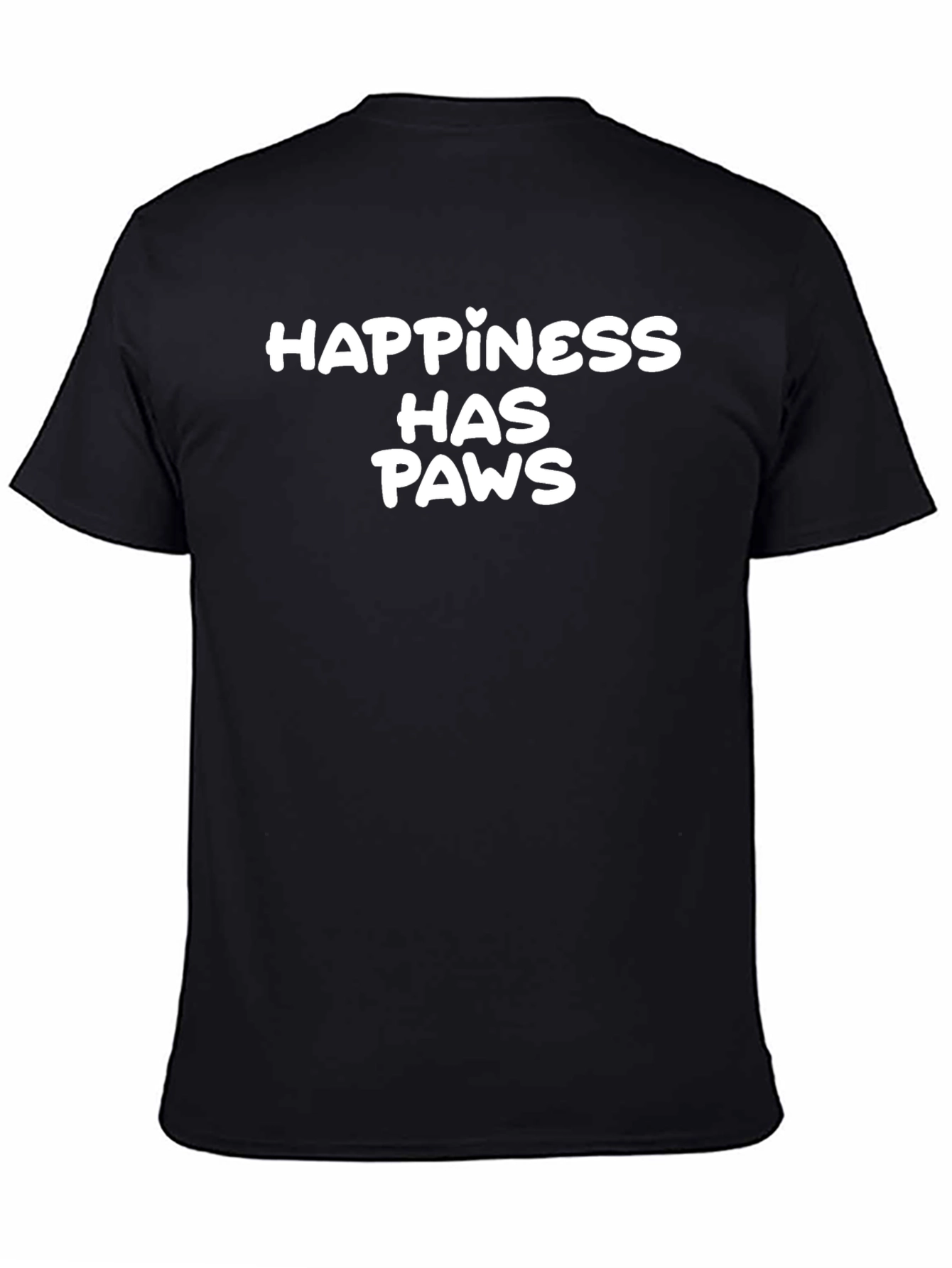 Happiness Has Paws Graphic Tee - Black