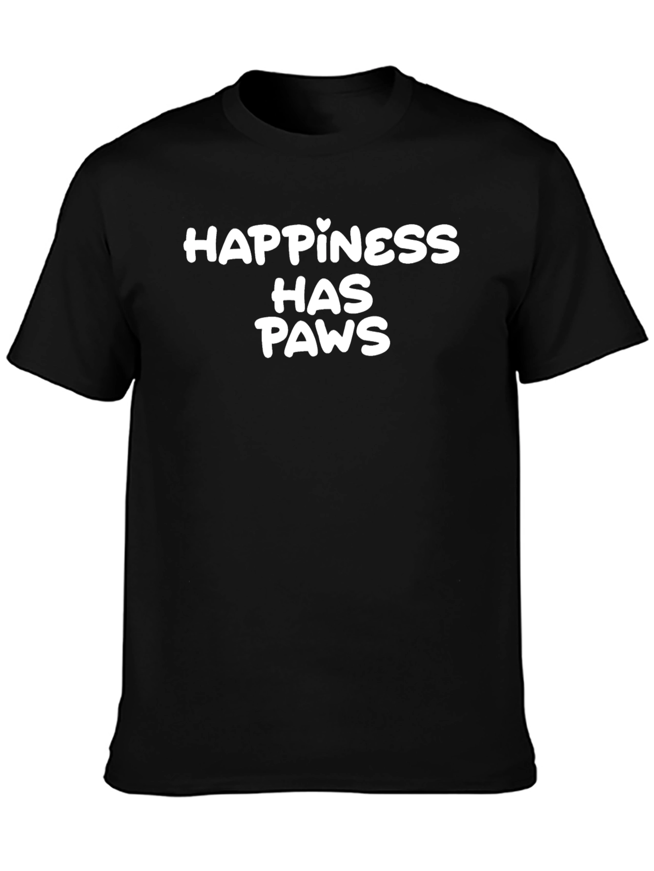 Happiness Has Paws Graphic Tee - Black