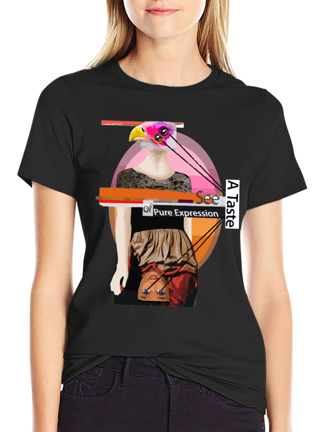 Unique Graphic Print Tee - Art Expression