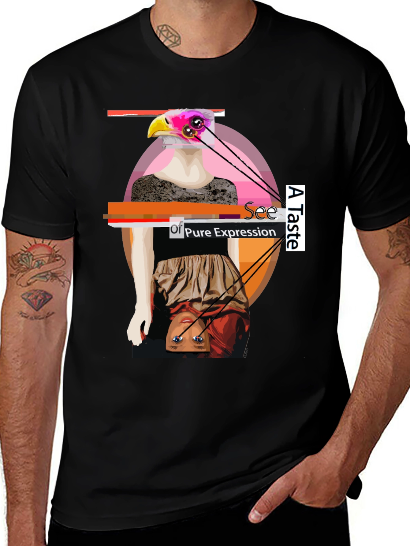 Unique Graphic Print Tee - Art Expression